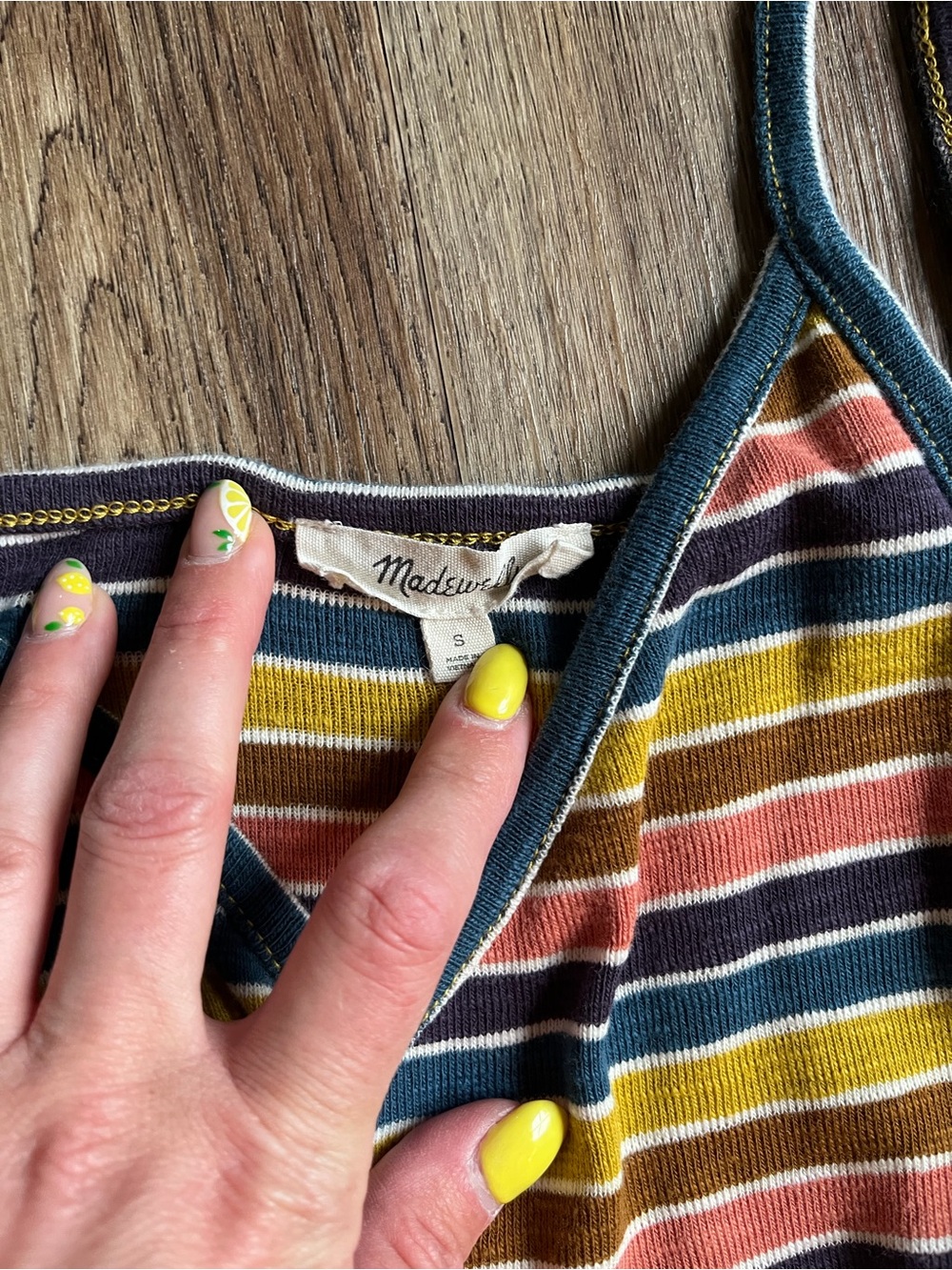 EUC Madewell Wrap Cami Top- Golden MeadowStripe - Picture 7 of 7